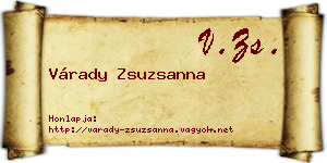 Várady Zsuzsanna névjegykártya
