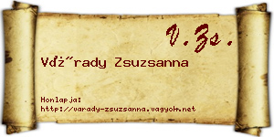 Várady Zsuzsanna névjegykártya